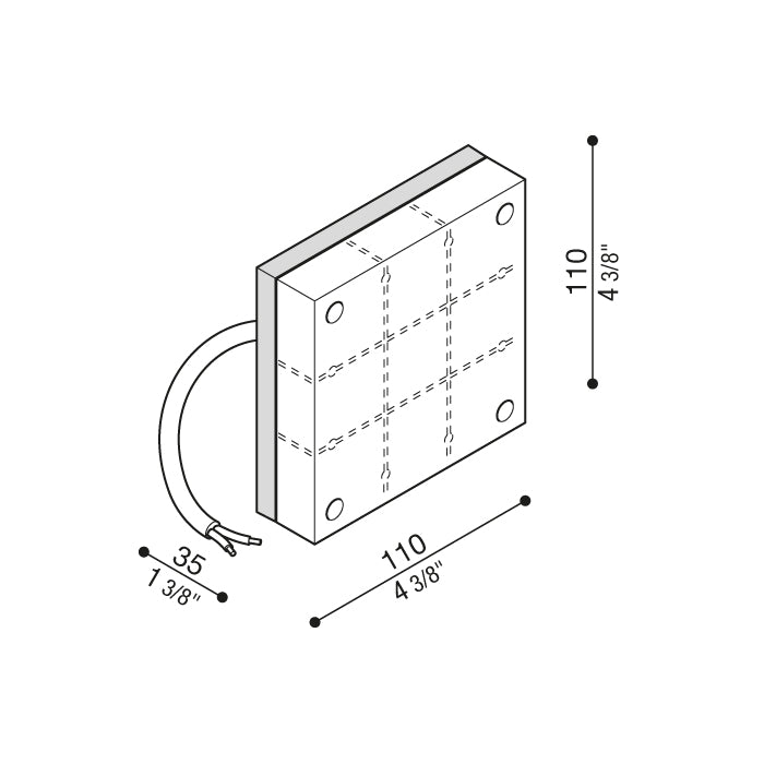 Kobo 110 Applique lampada da parete per esterno in policarbonato IP66