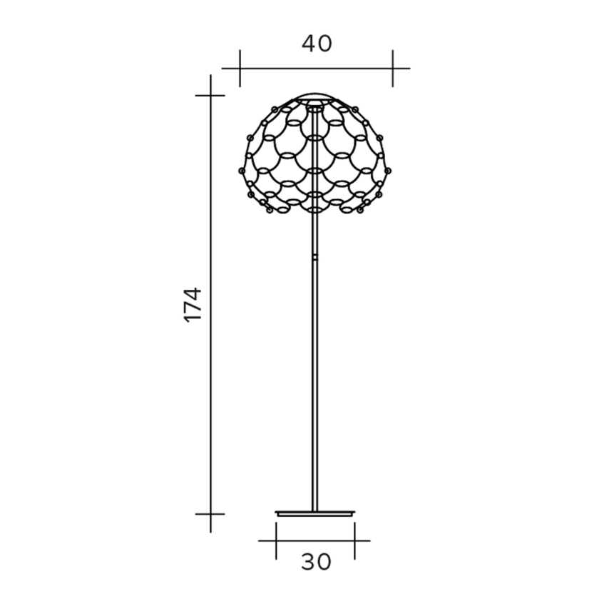 Lamoi lampada da terra Led 49W oro