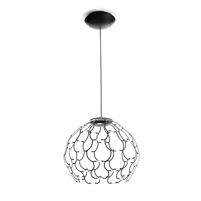 Lamoi sospensione piccola Led 49W nero opaco On/Off