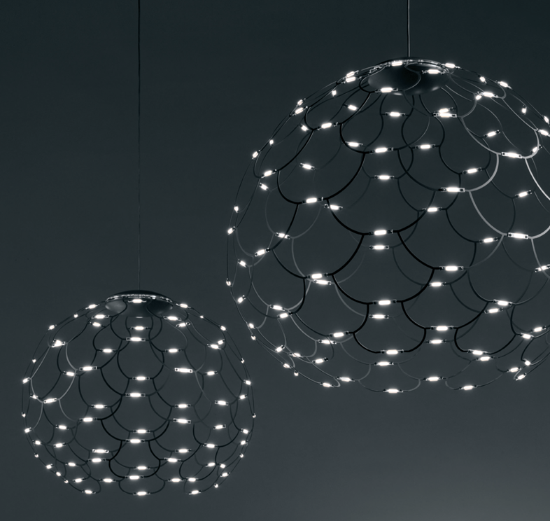 Lamoi sospensione media Led 72W nero opaco On/Off