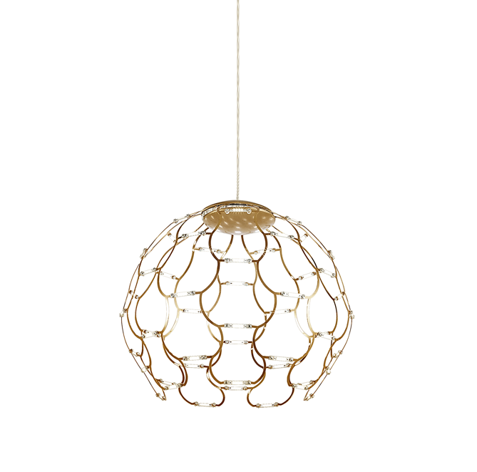 Lamoi sospensione media Led 72W oro Push DALI 0-10V 1-10V