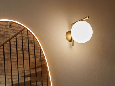 IC Lights C/W2 Lampada da parete soffitto ottone vetro soffiato Ø30 cm.