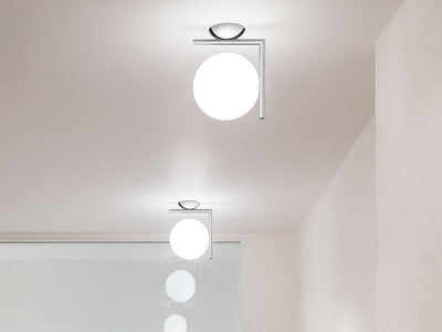 IC Lights C/W1 Lampada da parete soffitto cromo vetro soffiato Ø20 cm.