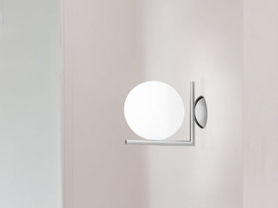 IC Lights C/W1 Lampada da parete soffitto cromo vetro soffiato Ø20 cm.