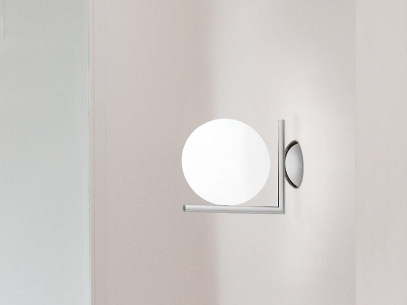 IC Lights C/W1 Lampada da parete soffitto cromo vetro soffiato Ø20 cm.