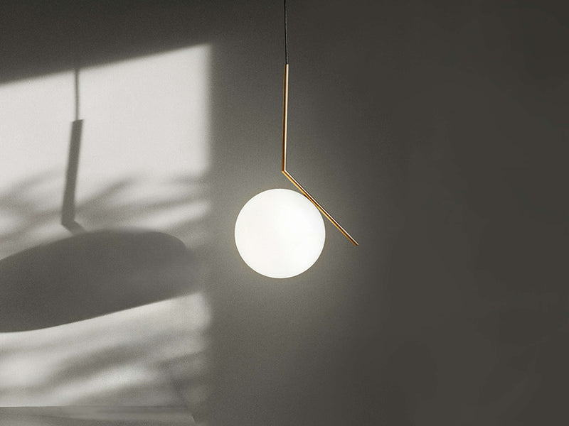IC Lights S1 Sospensione ottone in vetro soffiato Ø20 cm.