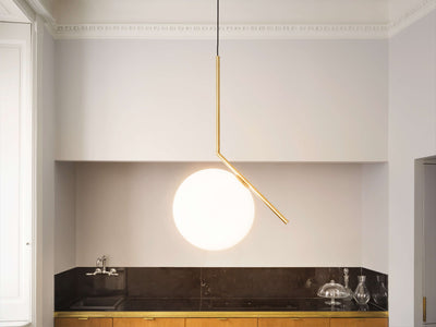 IC Lights S2 Sospensione ottone in vetro soffiato Ø30 cm.