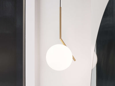 IC Lights S2 Sospensione ottone in vetro soffiato Ø30 cm.