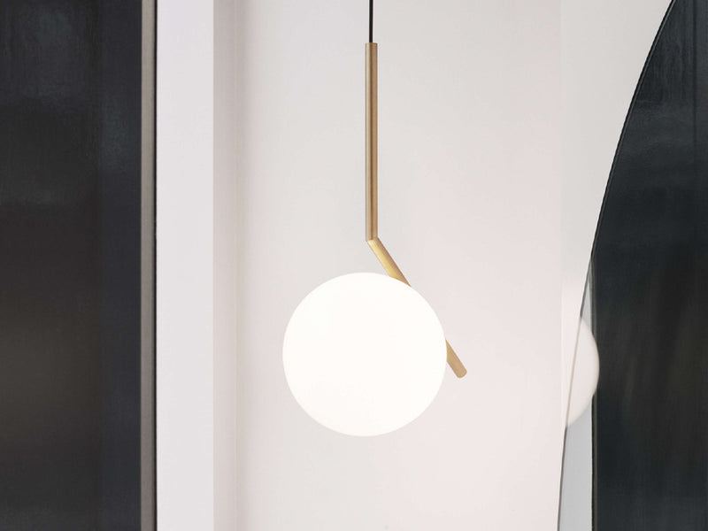 IC Lights S2 Sospensione ottone in vetro soffiato Ø30 cm.