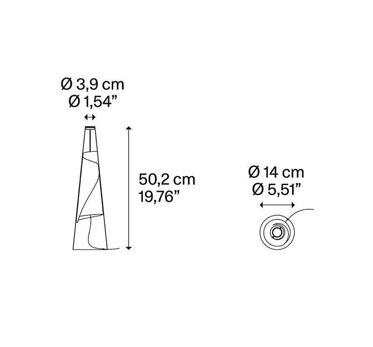 Cono di Luce Lampada da tavolo LED in vetro soffiato e PCB