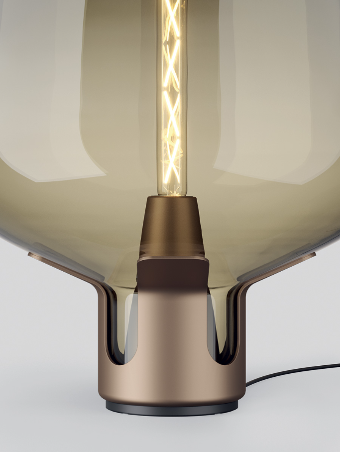 Flar medium Lampada da tavolo in vetro soffiato miele