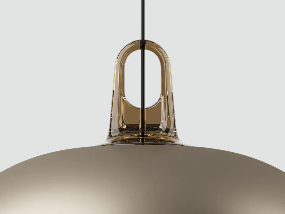 Jim bell Sospensione Ø 28 cm. champagne opaco grigio