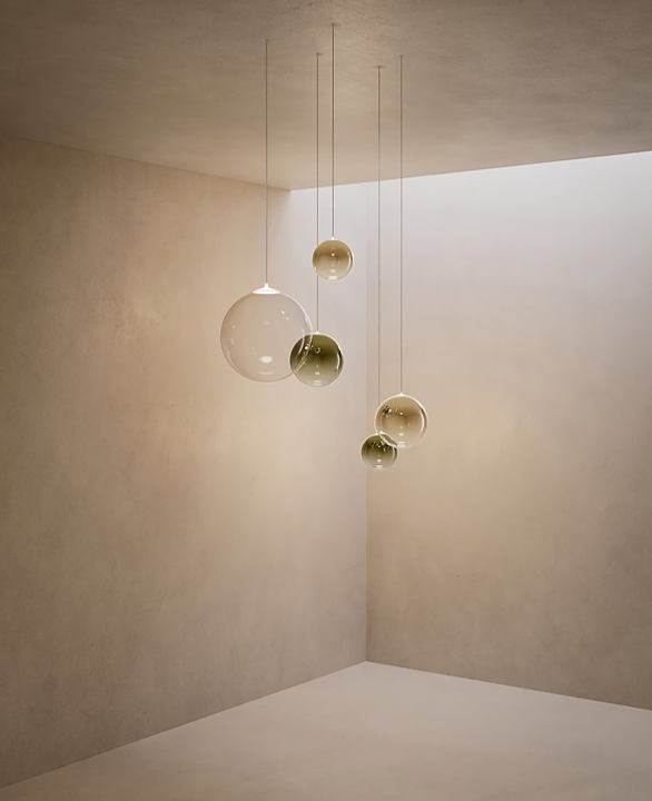 Random Solo 18 Sospensione LED  in vetro con cavo trasparente