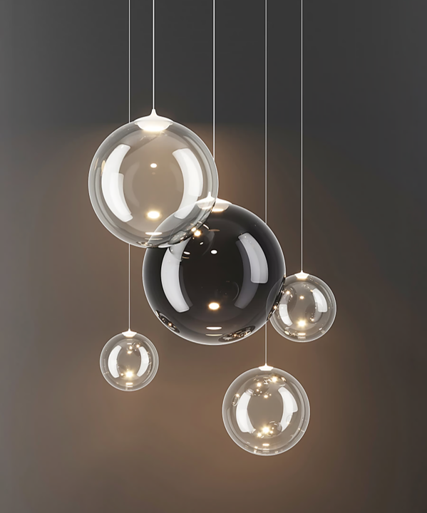 Random Solo 18 Sospensione LED  in vetro con cavo trasparente