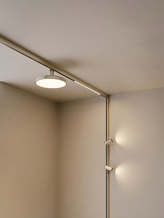 DoubleZero7 Profilo a binario 48V per installazione a superficie in metallo nero extra opaco L 100 cm.