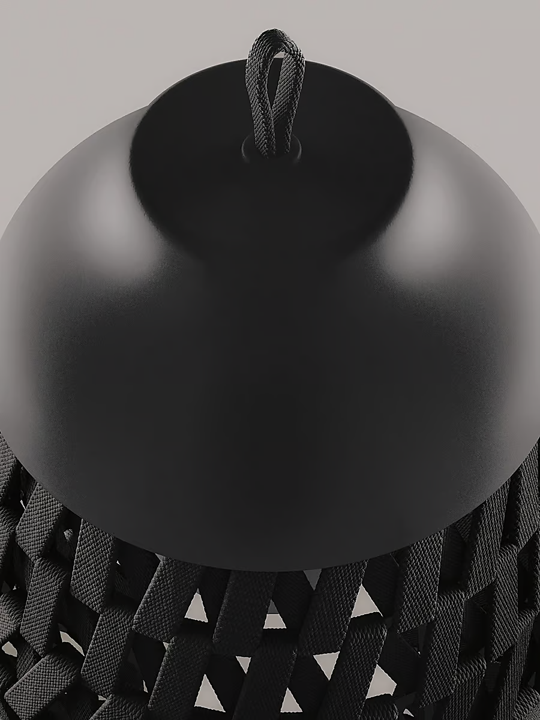 Stitch Mega Lampada da terra per esterno in metallo e tessuto verde oliva scuro