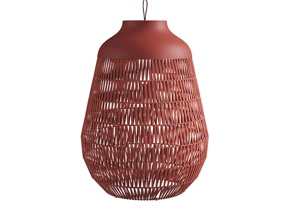 Stitch Large Lampada da terra per esterno in metallo e tessuto argilla rossa