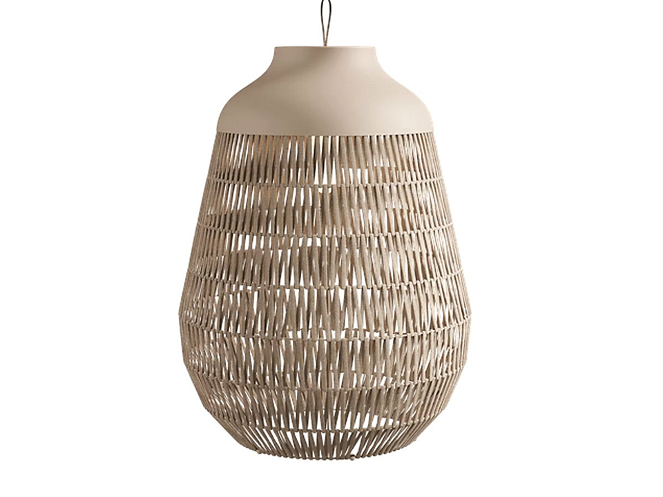 Stitch Large Lampada da terra per esterno in metallo e tessuto avorio tenue