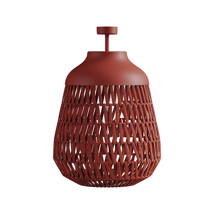 Stitch Medium Lampada da soffitto per esterno in metallo e tessuto argilla rossa