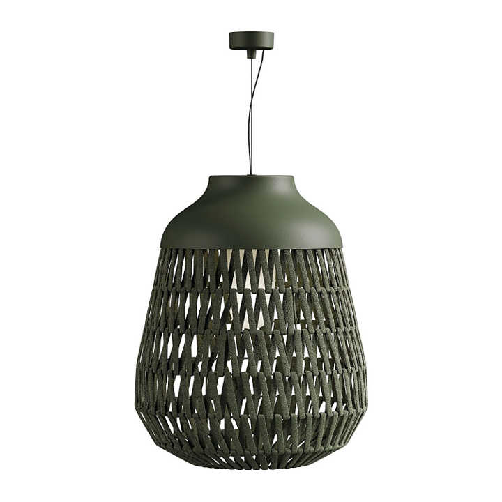 Stitch Medium Sospensione per esterno in metallo e tessuto verde oliva scuro