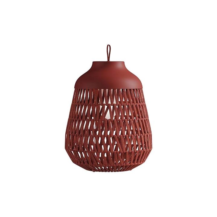 Stitch Medium Lampada da tavolo terra per esterno in metallo e tessuto argilla rossa