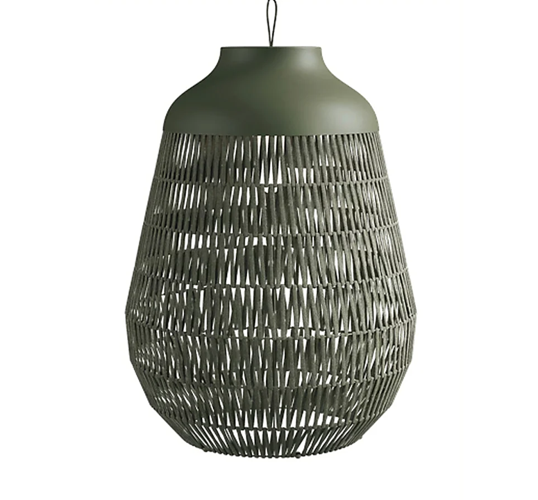 Stitch Mega Lampada da terra per esterno in metallo e tessuto verde oliva scuro