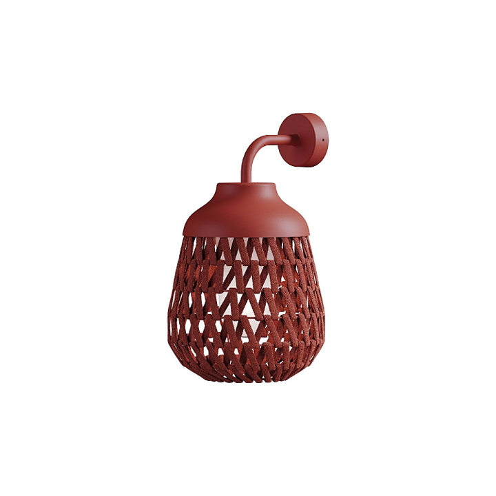 Stitch Small Wall Lampada da parete per esterno in metallo e tessuto argilla rossa