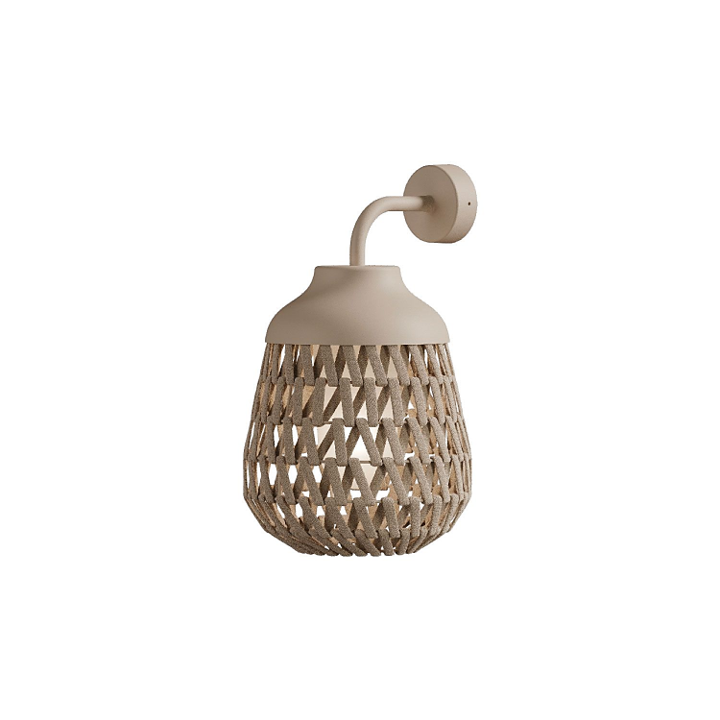 Stitch Small Wall Lampada da parete per esterno in metallo e tessuto avorio tenue