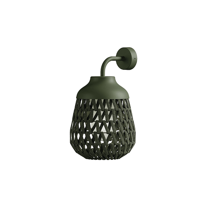 Stitch Small Wall Lampada da parete per esterno in metallo e tessuto verde oliva scuro