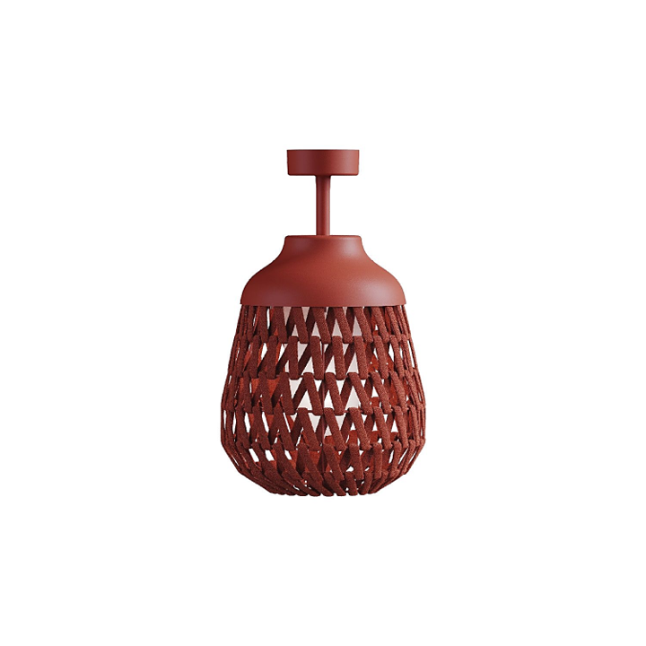 Stitch Small Lampada da soffitto per esterno in metallo e tessuto argilla rossa