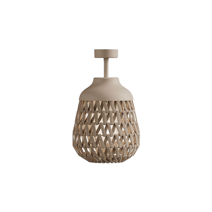 Stitch Small Lampada da soffitto per esterno in metallo e tessuto avorio tenue