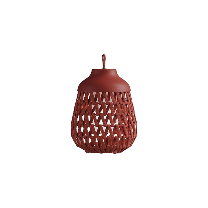Stitch Small Lampada da tavolo terra per esterno in metallo e tessuto argilla rossa