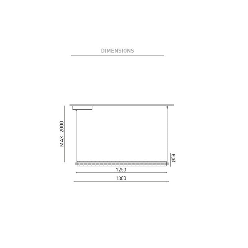 Loop 1300 base 2M Lampadario sospensione led on/off Bianco