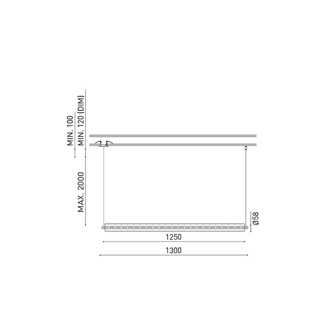 Loop 1300 2M Lampadario sospensione led dimer dali Oro Spazzolato