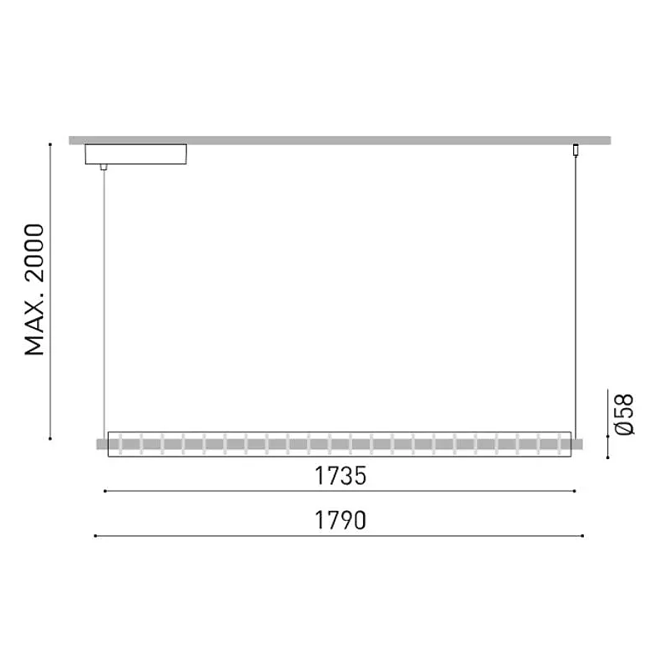 Loop 1800 base 2M Lampadario sospensione led on/off Oro Spazzolato