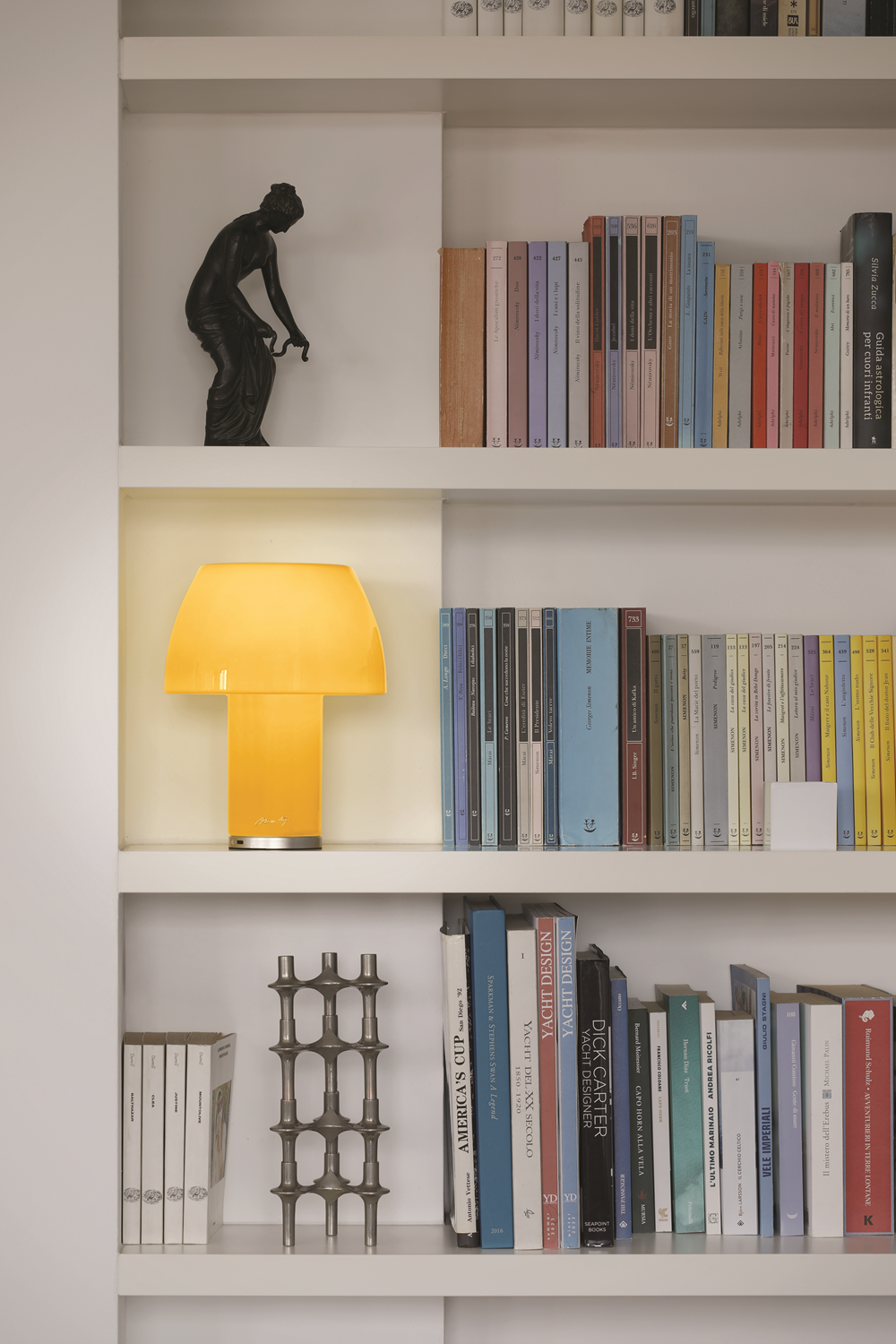 Lorosae Lampada da tavolo ricaricabile in vetro Sorrento Yellow