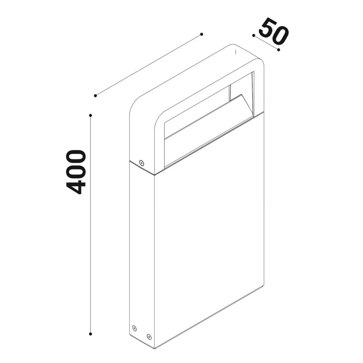 Metoo Bollard H40 cm. Lampada da terra Led per esterno in alluminio pressofuso IP65