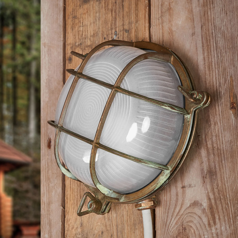 Tortuga 200.14 lampada da parete per esterno in ottone