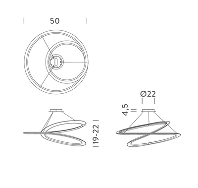 Kepler Petit Lampadario Sospensione LED DOWNLIGHT 2700K