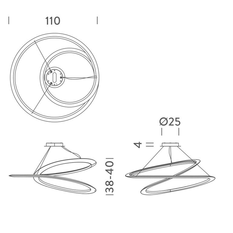 Kepler Lampadario Sospensione LED DOWNLIGHT 2700K