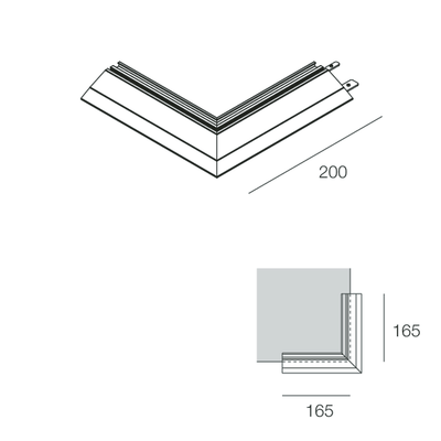 SIDE Profilo angolare esterno a scomparsa per luce indiretta per Strip LED