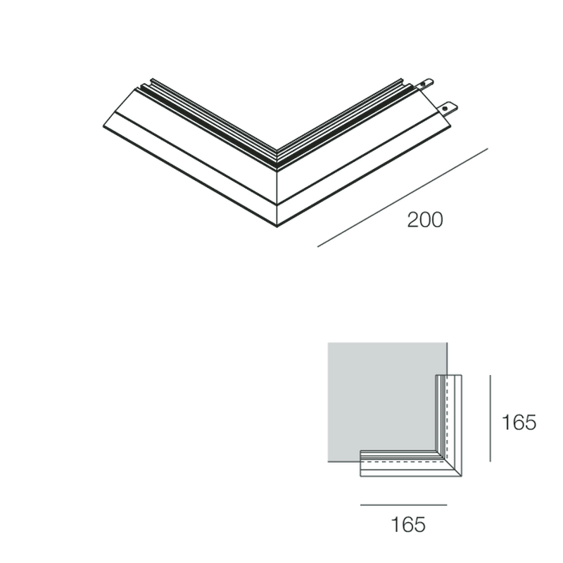 SIDE Profilo angolare esterno a scomparsa per luce indiretta per Strip LED