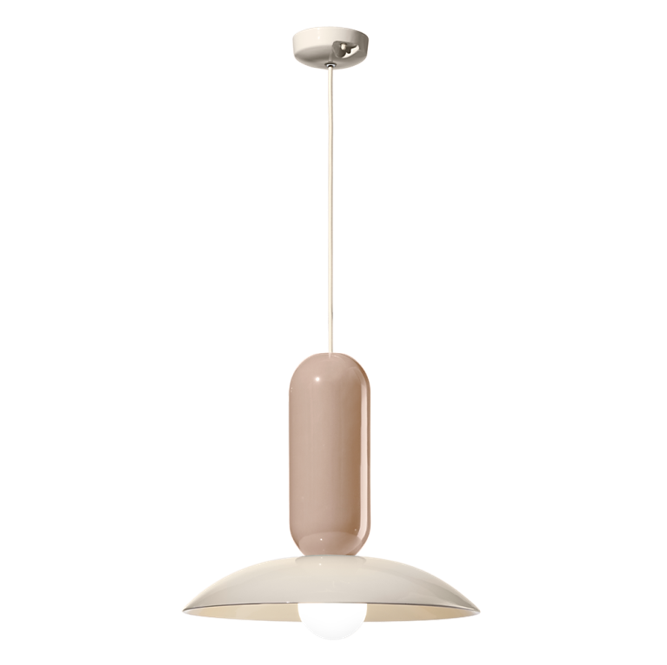 Pau C2630 lampadario sospensione ceramica decorata crema grigio
