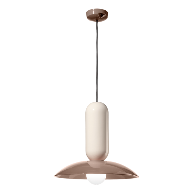 Pau C2630 lampadario sospensione ceramica decorata crema moka