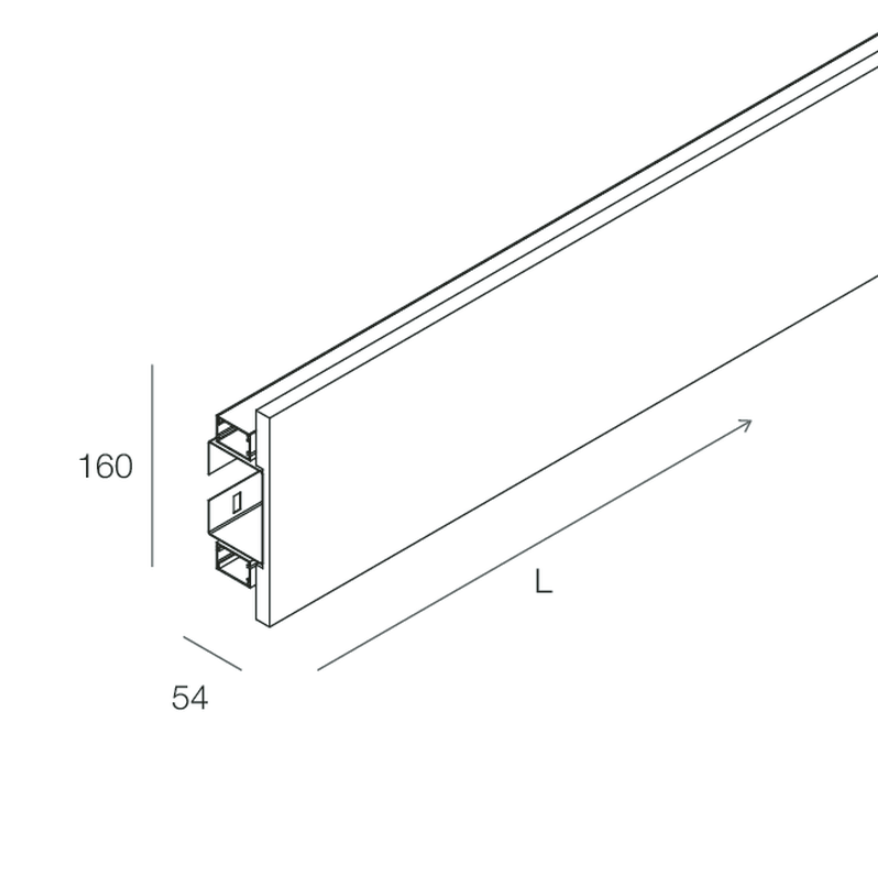 V-180 Veletta ad emissione diretta/indiretta per Strip LED