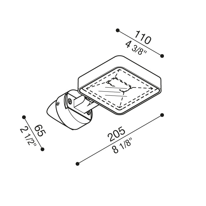 Kit 19 - Tag 110 Side Post Proiettore LED per esterno in alluminio IP66
