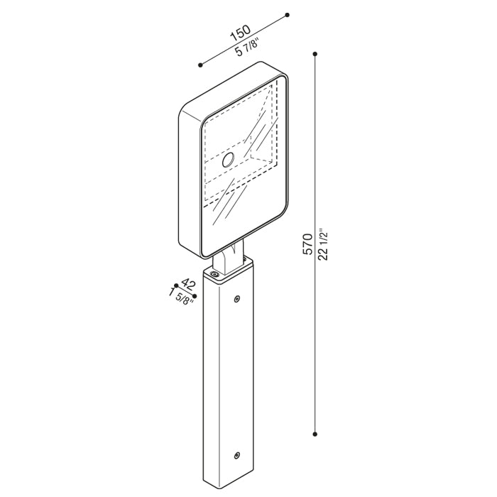 Kit 17 - Tag 210 Asimmetrico H300 Proiettore LED per esterno in alluminio IP66