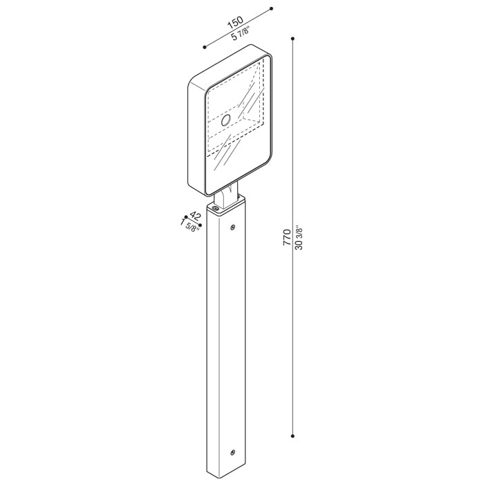 Kit 18 - Tag 210 Asimmetrico H 500 Proiettore LED per esterno in alluminio IP66