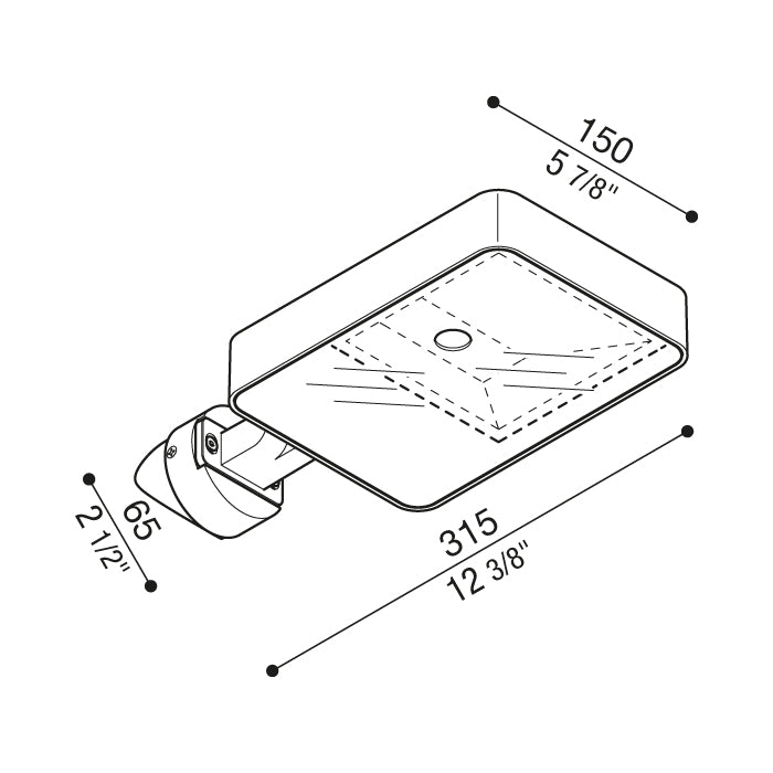 Kit 21 - Tag 210 Asimmetrico Side Post Proiettore LED per esterno in alluminio IP66