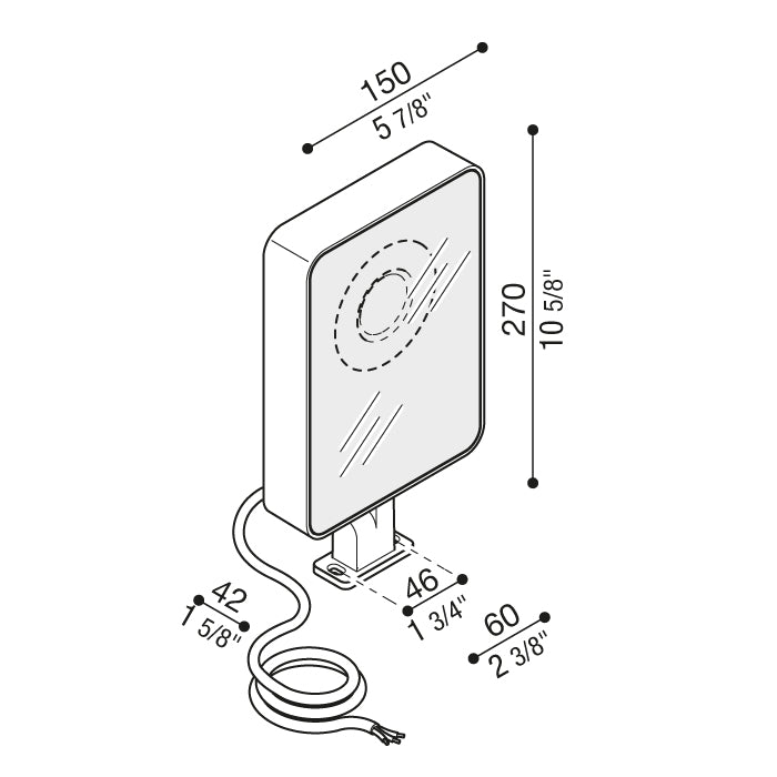 Tag 210 Power Asimmetrico Proiettore LED per esterno in alluminio IP66